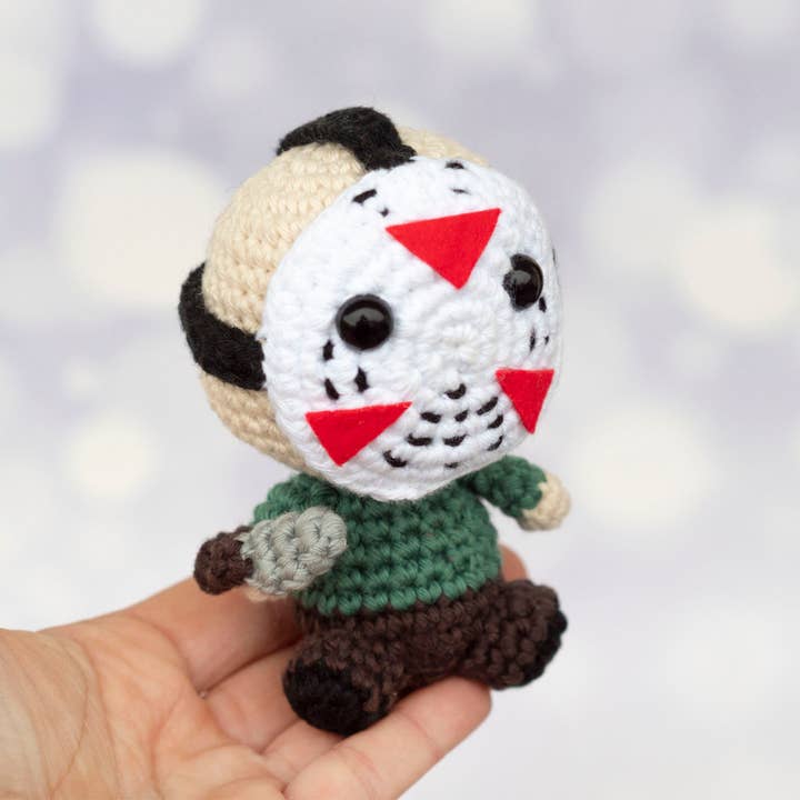TOMOPOD LLC – wholesale Stuffed/plush toy – Kids & baby – Crochet Mini Jason Voorhees, Funny Doll Crochet Decor, Gift 1