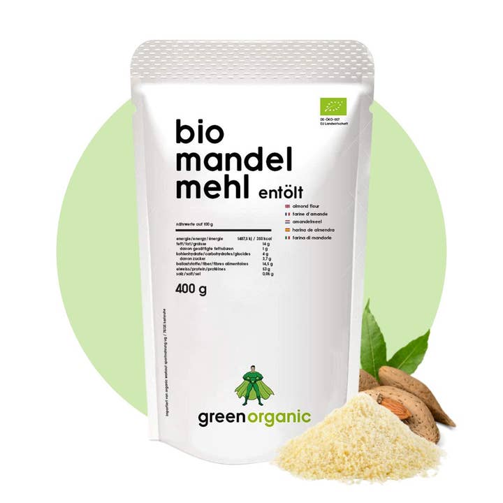 Organic Workout – wholesale Protein-/superfoodpulver – Ekologiskt Premium Mandelmjöl 400 g