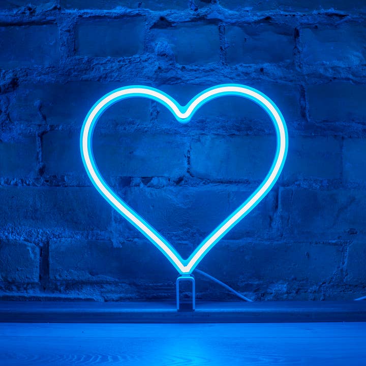 Neon Hero Heart - Cyan for wholesale by OurGlowingHearts