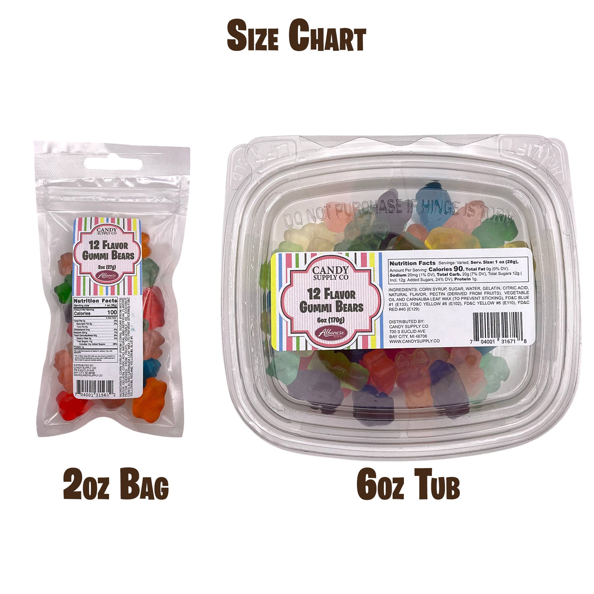 Candy Supply Co - Wholesale Gummy - 12 Flavor Cubs By Albanese2