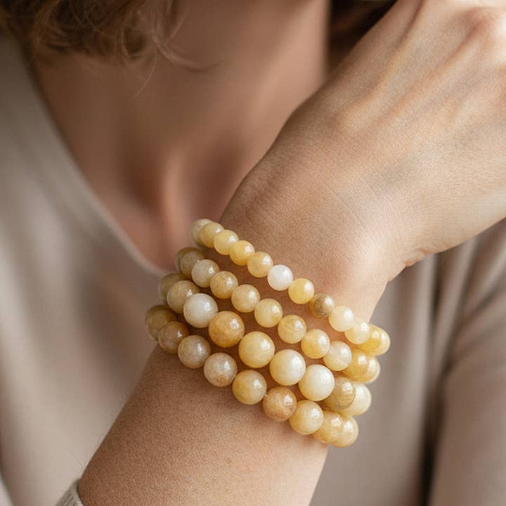 Yellow Aventurine Bead Bracelets 6 to 10 mm for wholesale by Artisans de Madagascar