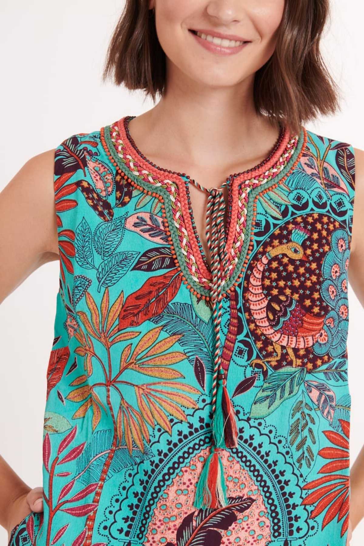 DERHY - Wholesale Dress - Women's - CACHUCHA printed cotton embroidery short dress9