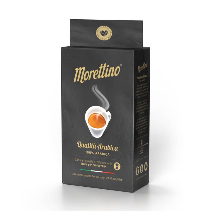 Morettino, Quality Arabica Italian Ground Coffee (250g/8.8oz) for wholesale by Ciao Imports
