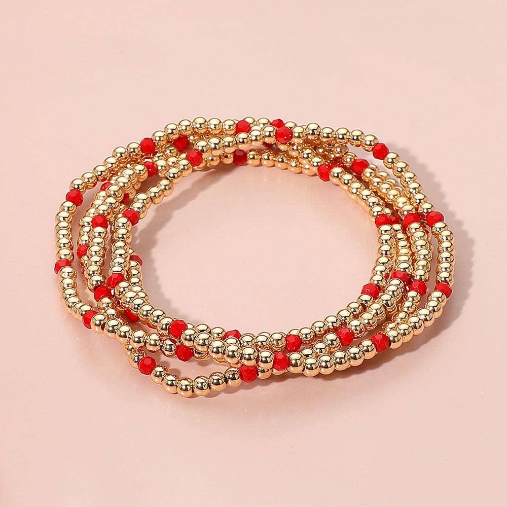 Sensibling Corp. - Wholesale Jewelry Set - 5PCS - Skinny Beaded Stretch Multi Layered Bracelets6