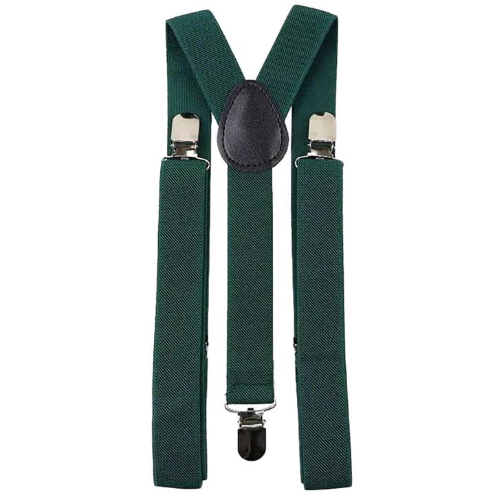 Dickie Bow – wholesale Suit set – men's – Charlie Burnt Orange Wool Tie, Pocket Square and Emerald Green Braces Set