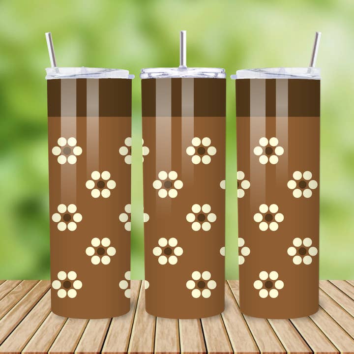 Café con Flores Tumbler – 20oz Stainless Steel Retro Cup with Latina Aesthetic & Spanglish Vibes for wholesale by Bloom Designs