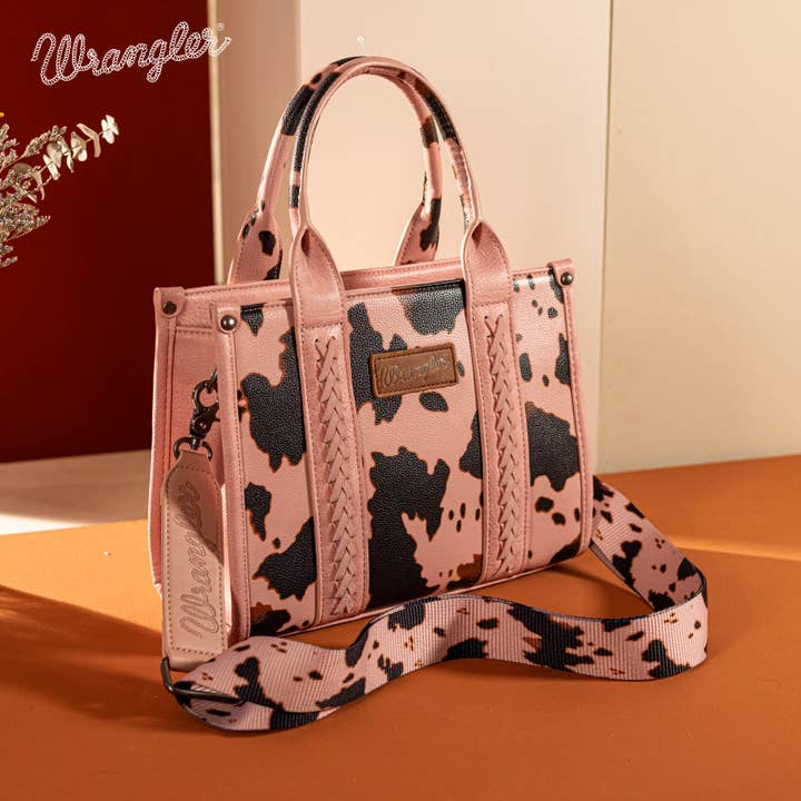 South End Clothing and Apparel L.L.C - Wholesale Tote Bag - Women's - Wrangler Cow Print Tote/Crossbody