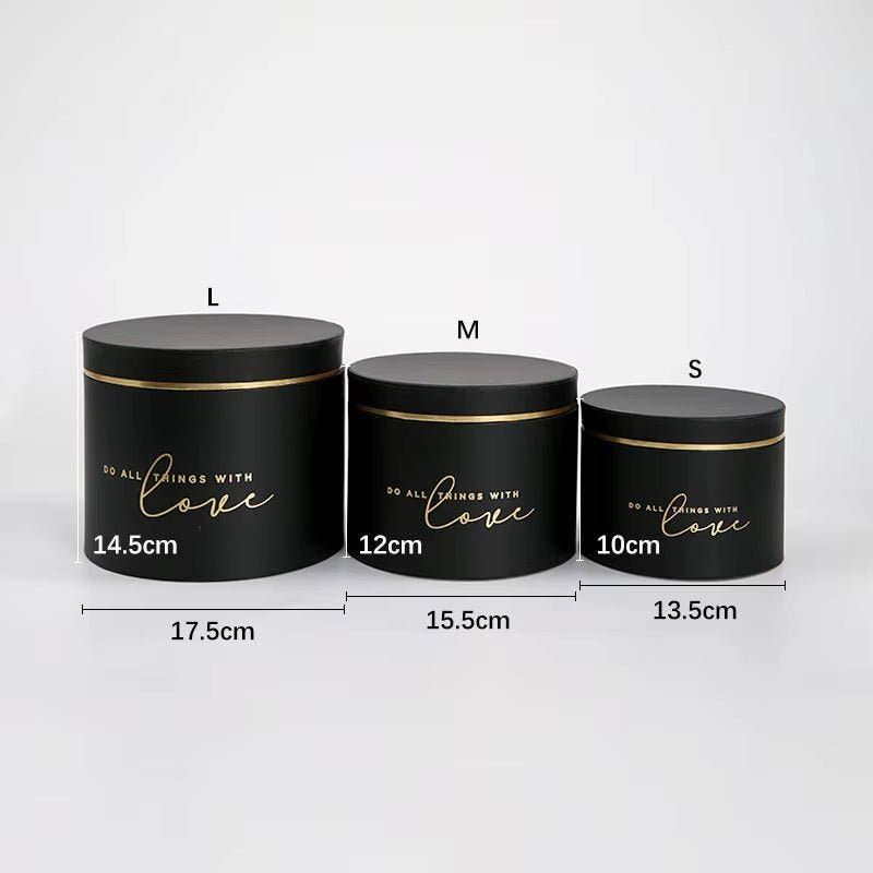 Elegant Design Supply - Wholesale Gift Box - Gold Rim Round Flower Gift Box0