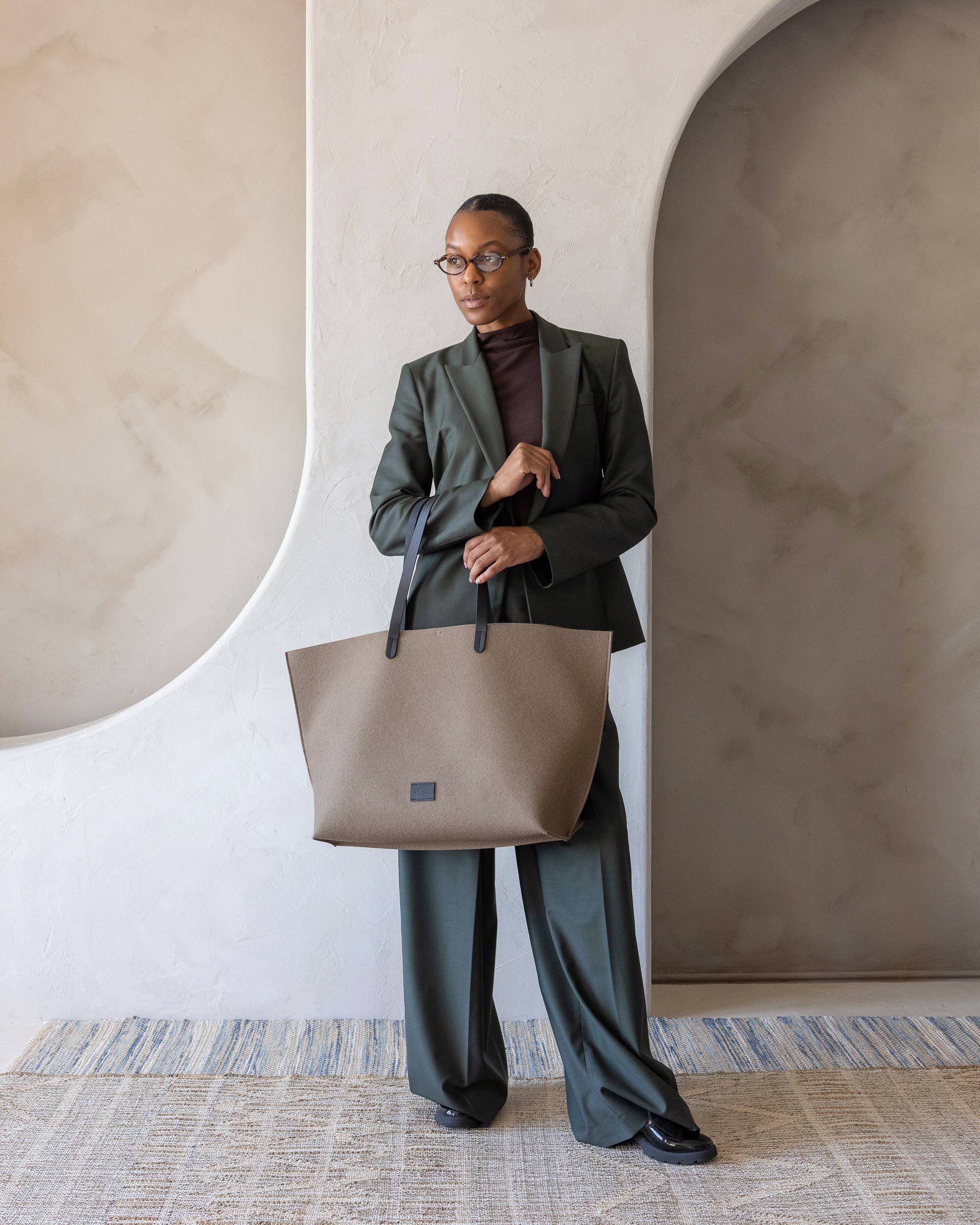 Graf Lantz - Vente Tote bag – femme - Sac Marin en Laine Mérinos Hana - Cumin Noir4