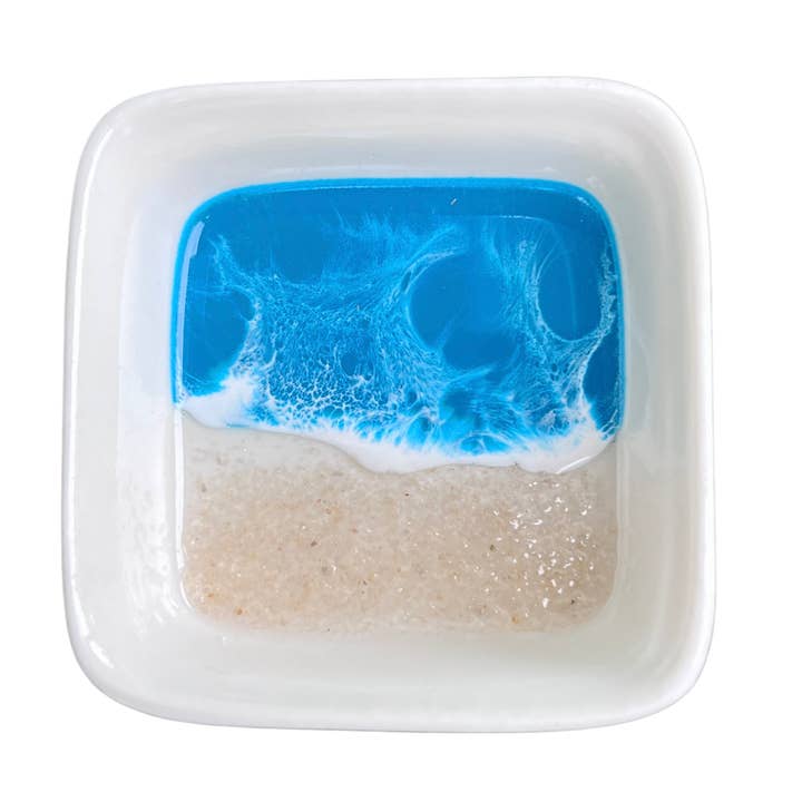 2-Inch Beach Square Ring Dish Tropical Hawaiian Souvenir for wholesale by Two Seas Arts LLC