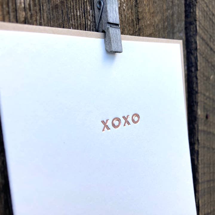 Cartão estampado de folha de ouro rosa XOXO por atacado de May Day Studio