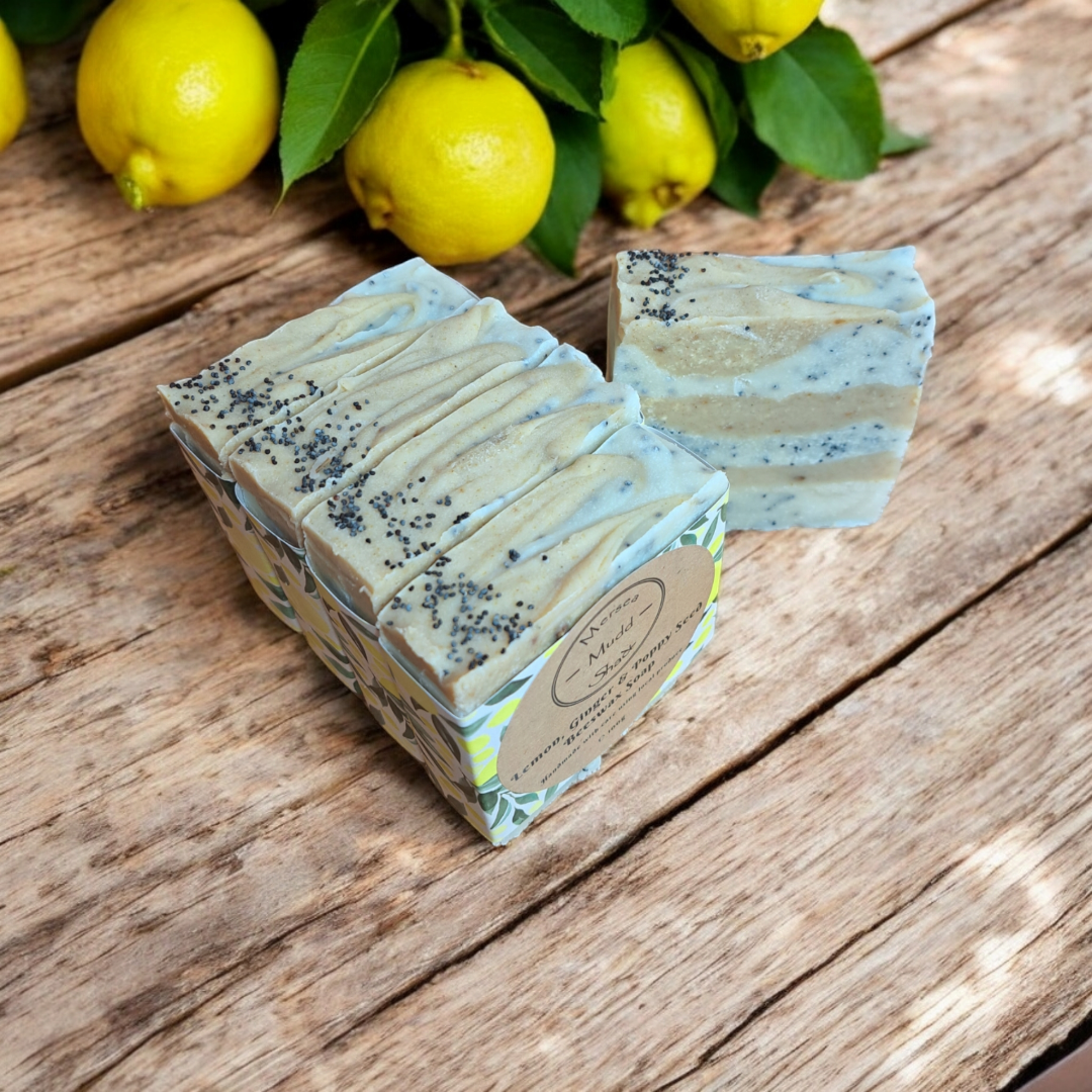 Mersea Mudd Shack Ltd - Wholesale Bar Soap - Lemon, Ginger & Poppyseed Beeswax Soap Bar 100g1