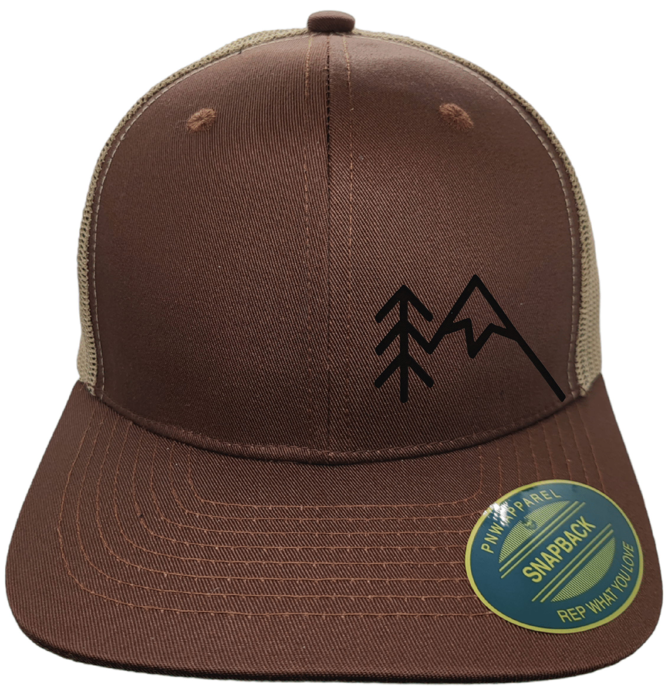 PNW Apparel - Wholesale Trucker Hat - Unisex - Mountains Trees Trucker Hat - Mesh Back Snapback Cap21