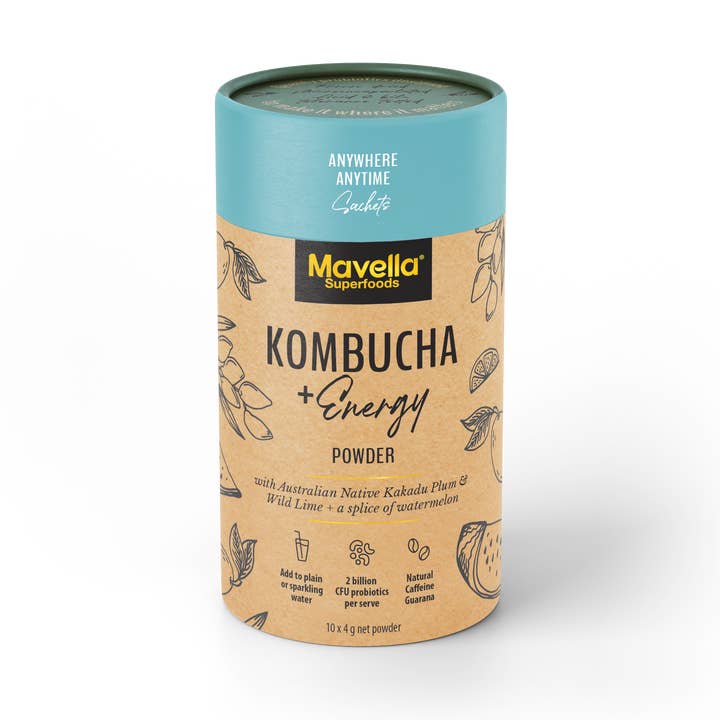 Kombucha Energy Cannister Can - 10 x 4g sachets for wholesale by Mavella