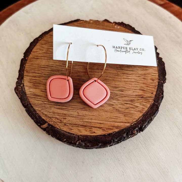 The Bubblegum Babe Set- Polymer Clay Hoop Earrings for wholesale by Harper Klay Co