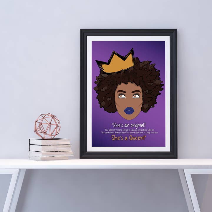 Ela é uma Rainha Impressão por atacado de Black is Gold