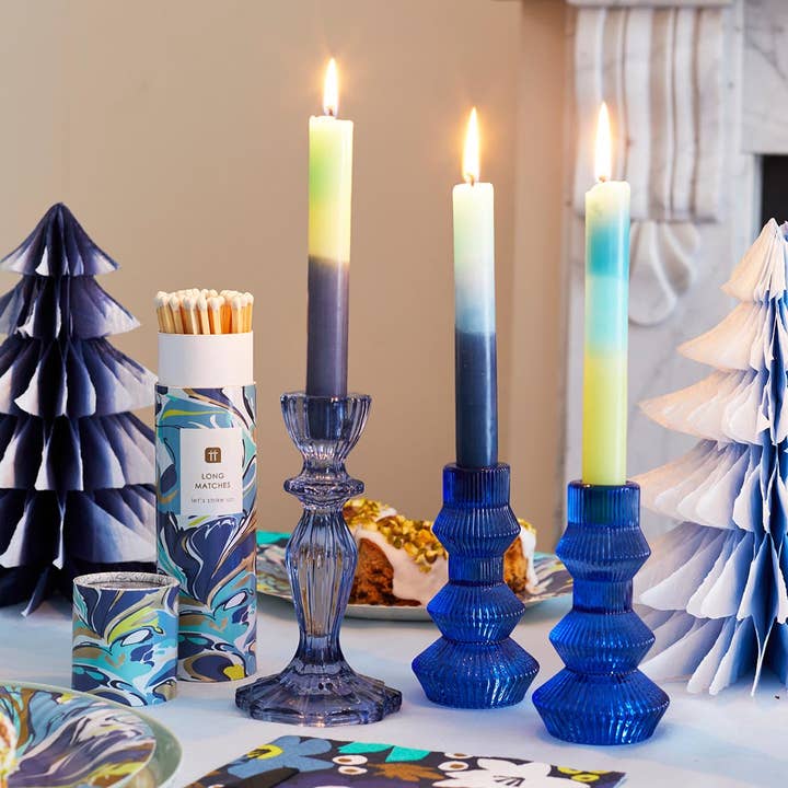 Talking Tables USA - Wholesale Candle Holder - Cobalt Blue Glass Candle Holder | 4th of July | Gifts |