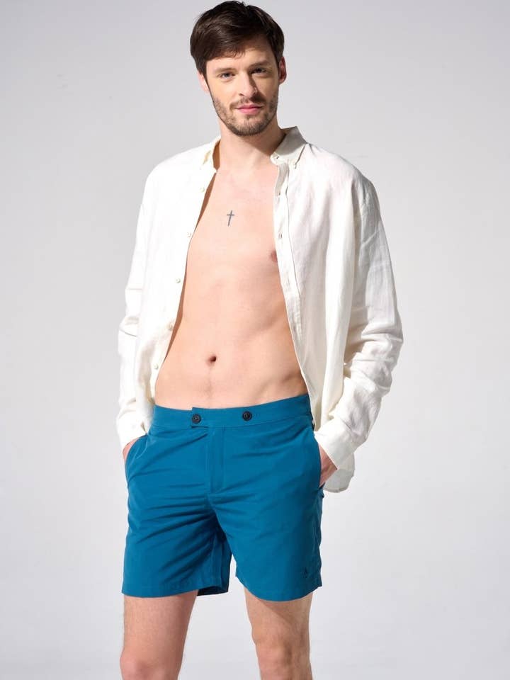 Short de bain - Enzo bleu canard pour la vente par APNEE