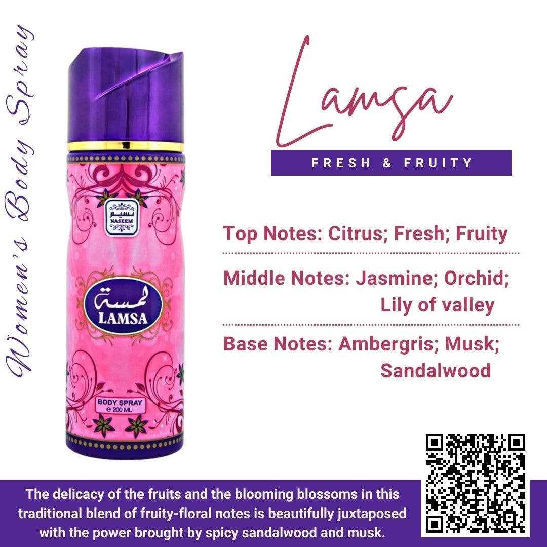 NASEEM - Wholesale Perfume/Eau de Toilette - LAMSA Body Spray Fresh & Fruity Women's Fragrance 6.8 Fl Oz1