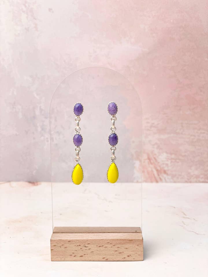 Rosarita Mixed Gem One of a Kind Earrings for wholesale by Krush Kandy