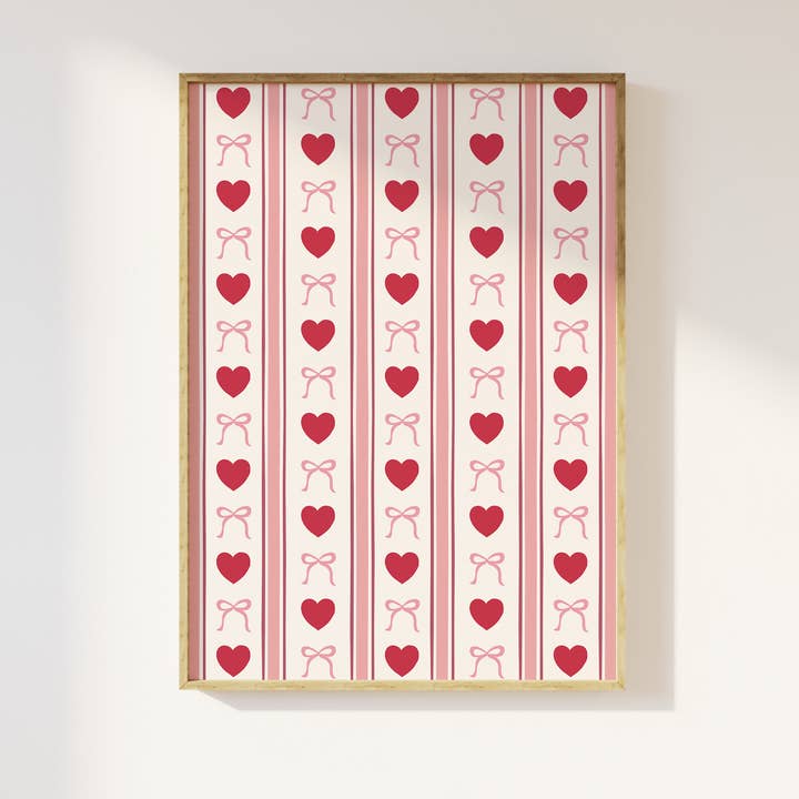 Stampa a righe a forma di cuore per la vendita all'ingrosso da parte di April Lane Art