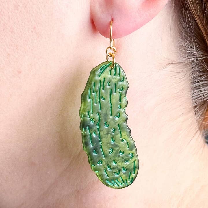 Jenny Lemons - Wholesale Dangle Earrings - Pickle Acetate Earrings