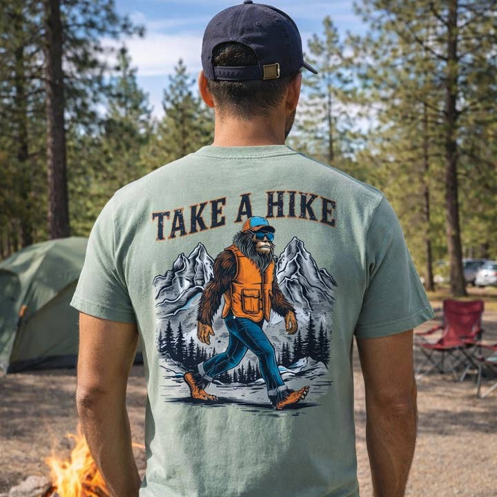 Take A Hike- Printed Men's Outdoor Graphic Pocket Back Tshir for wholesale by Blue Moon Outfitters