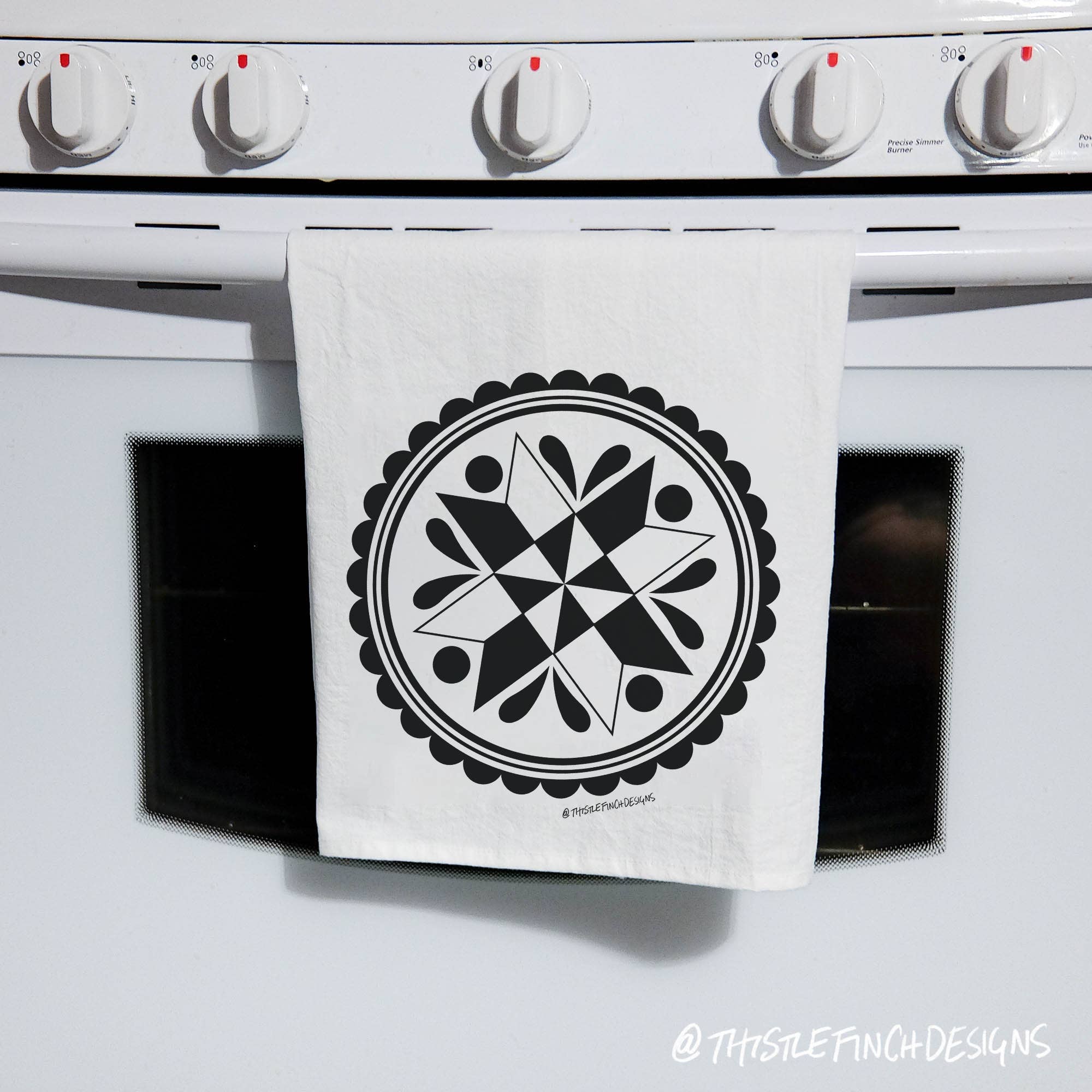 Thistle Finch Designs - Wholesale Tea Towel - PA Dutch Hex Sign Tea Towel3