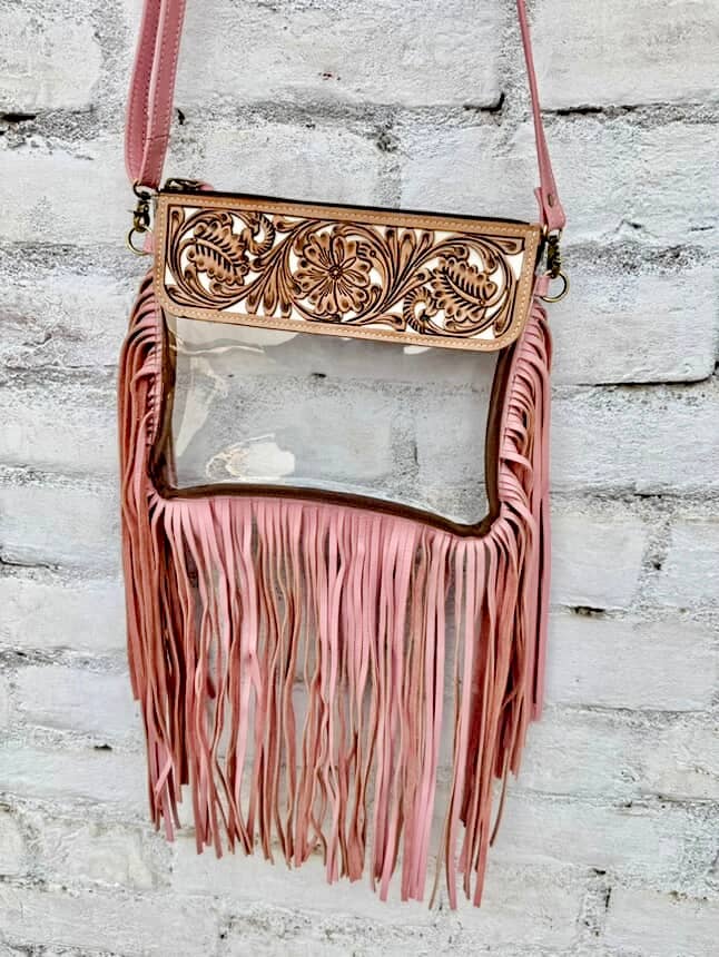 Boho Ranch Shop – wholesale Crossbody bag – Women's – Hand Tooled Clear Purse Crossbody - Concert Game Day Stadium4