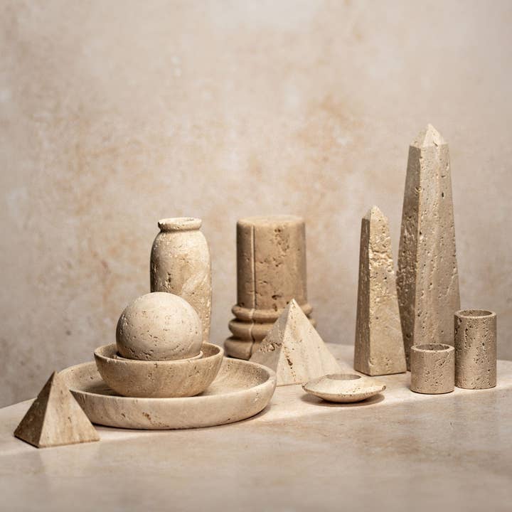 WIDDOP and Co. - Wholesale Candle Holder - Hestia Travertine Set of 2 Tea Light Holders2