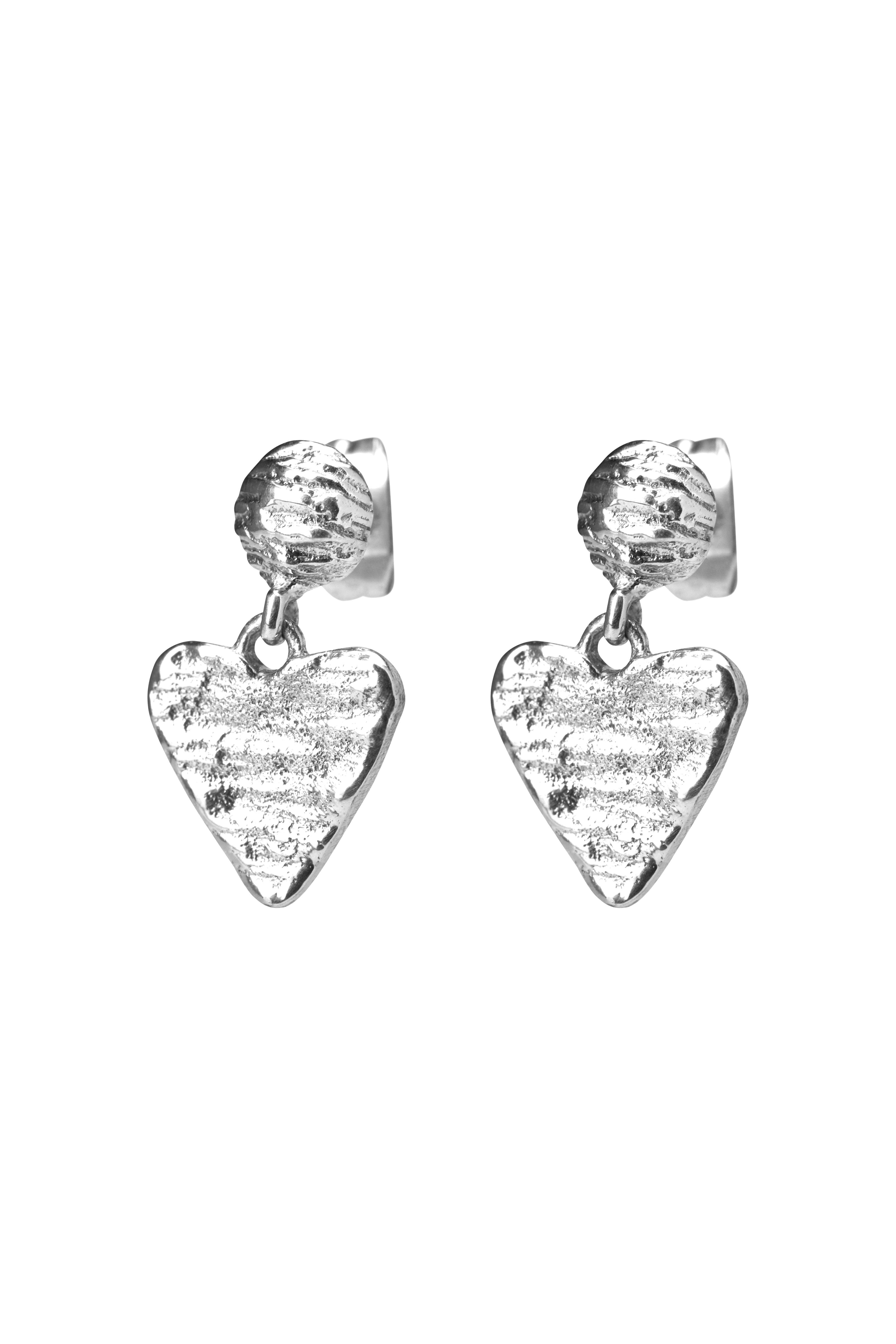 XZOTA – Brincos de argola por atacado – Anel de ponto de coração prateado0