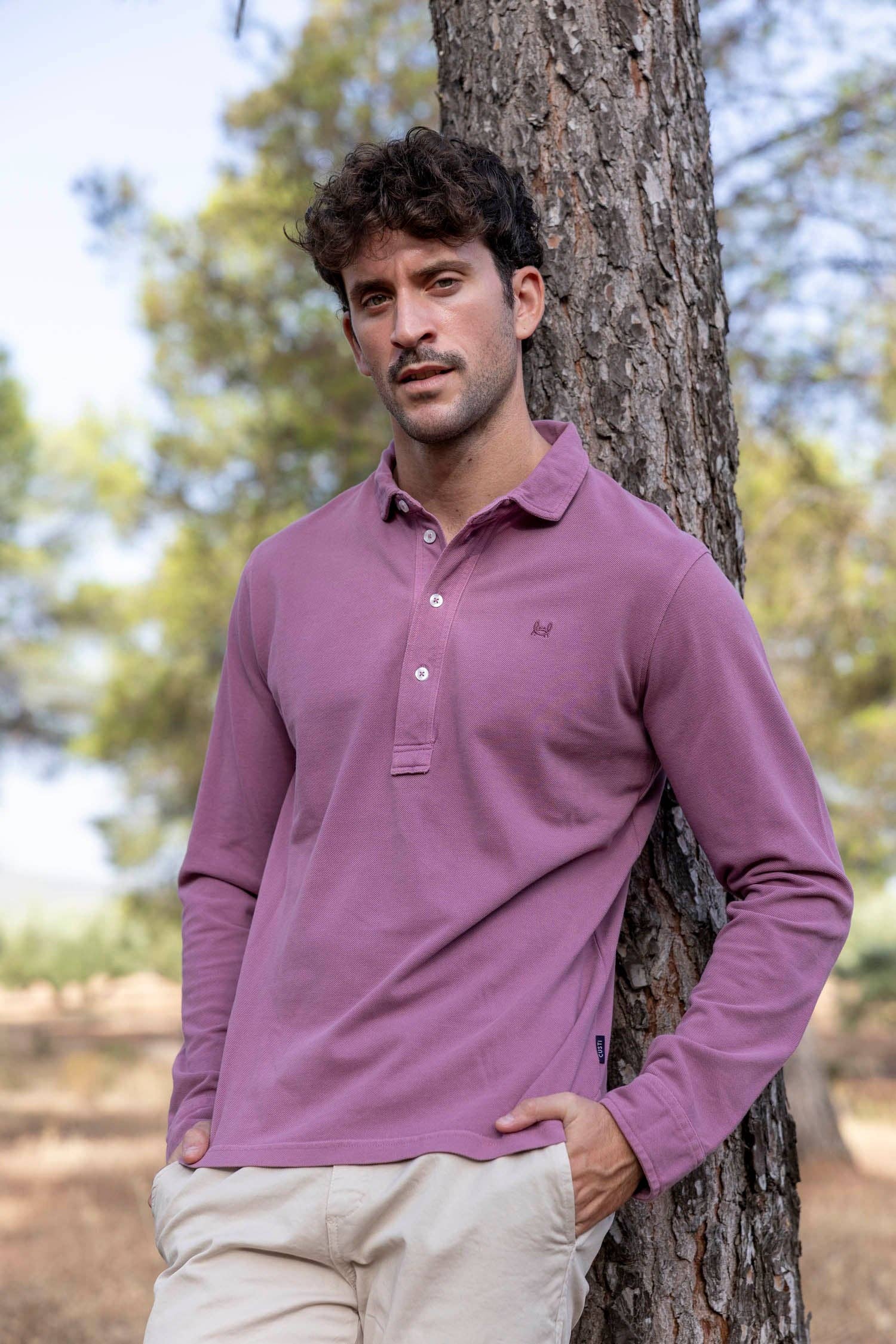 Custi Mikelo: Men's Clothing & Christmas Gifts - Wholesale Polo - Men's - Eggplant Washed Polo | Bergamo3