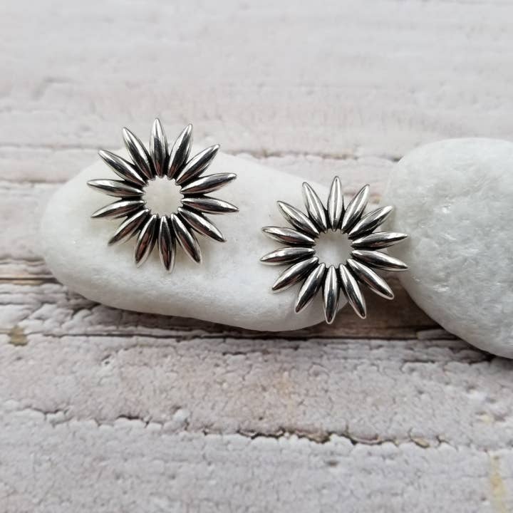 Heavy Metal Rock Radiation Earrings for wholesale by Treasure Wholesale