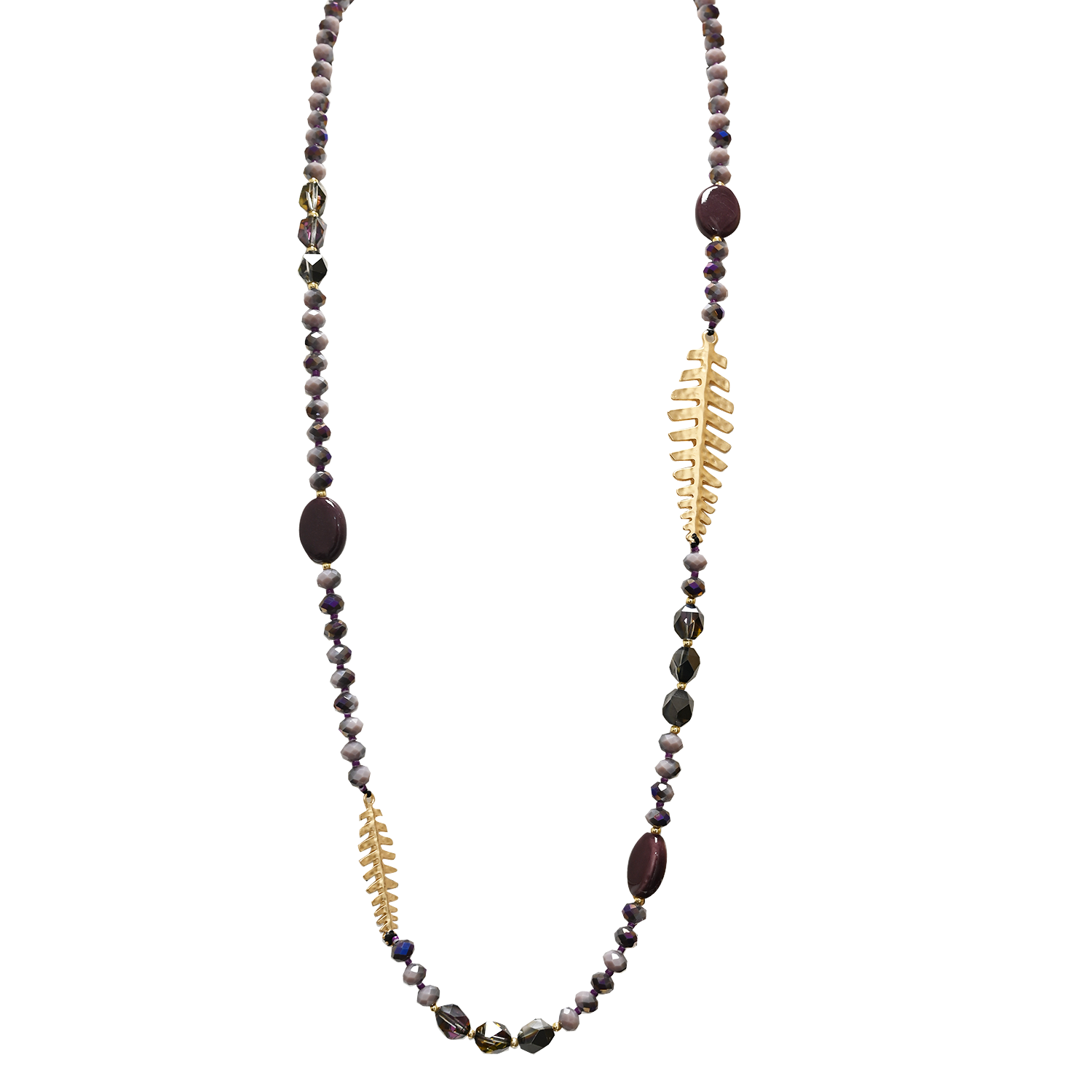 AMORINO SRL - Wholesale Beaded/Pearl Necklace - LONG BEADED NECKLACE WITH FISH BONES - HZM24144A2672
