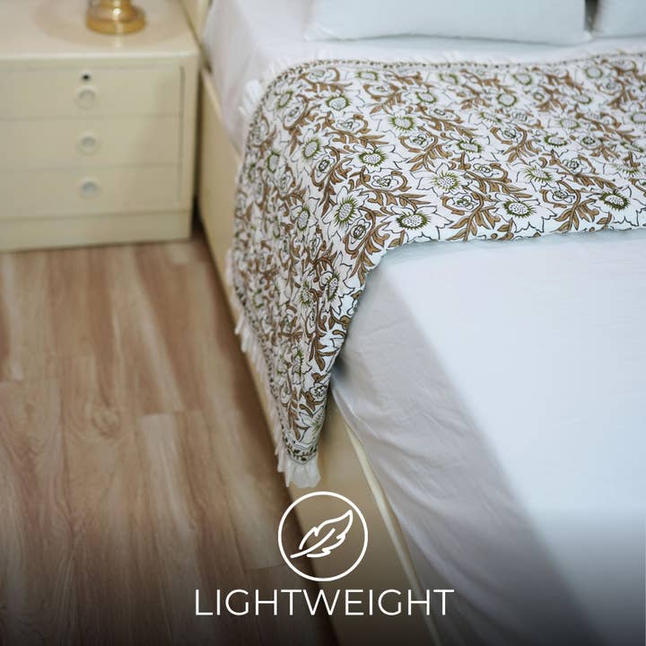 Classic Block Printed Cotton Quilted Blanket -Quilt -32 for wholesale by Fabdivine