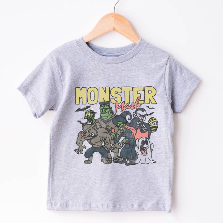 P E T I T R U E - Wholesale T-shirt met zeefdruk - Kinderen - Halloween-shirt voor kinderen Monster Graphic T-shirt voor peuters1