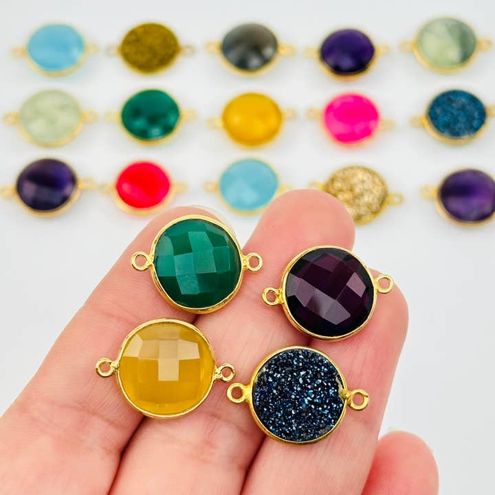 Jewelers Paradise – Colar pingente/pendente por atacado – Conector de pingente com pingente de cristal de pedra preciosa Jóias DIY