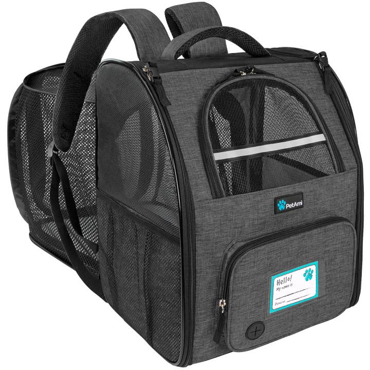 PetAmi - Wholesale Pet Carrier - Cat/Dog - Expandable 3-Way Entry Pet Carrier Backpack