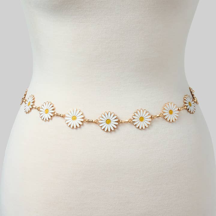 ENAMEL DAISY LINK CHAIN BELT for wholesale by Girly