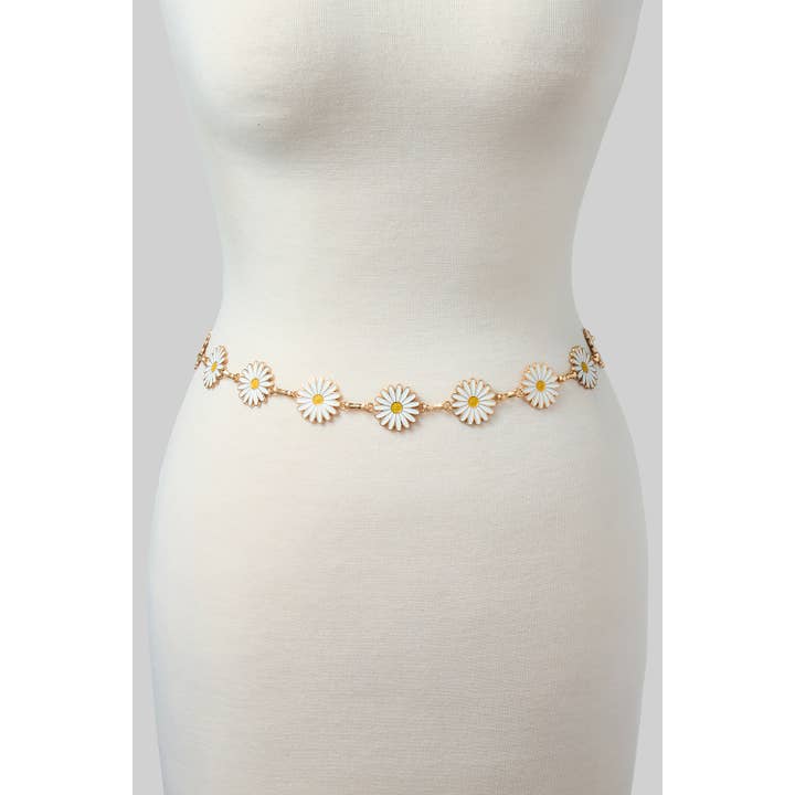 ENAMEL DAISY LINK CHAIN BELT for wholesale by Girly