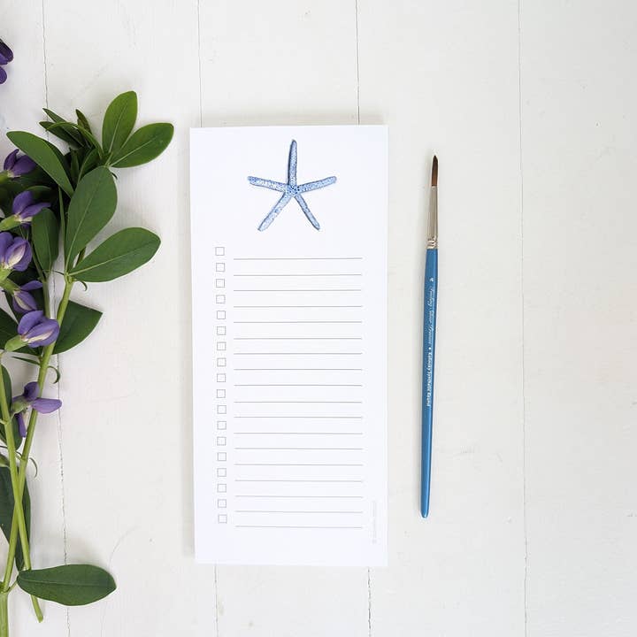 Finding Silver Pennies - Wholesale Notepad - Blue Starfish List Pad