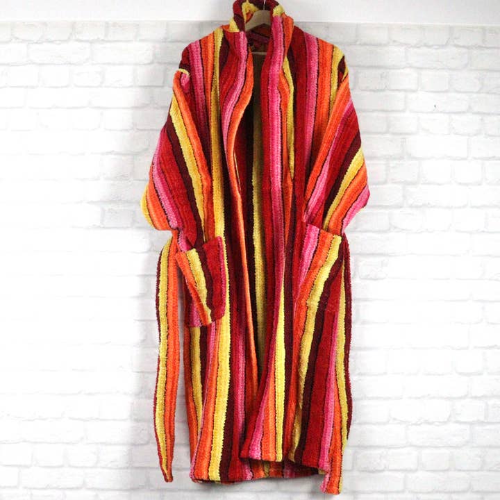 Heritage Handwoven Robe – Plush Looped Weave Sherbert for wholesale by Big Blue Moma