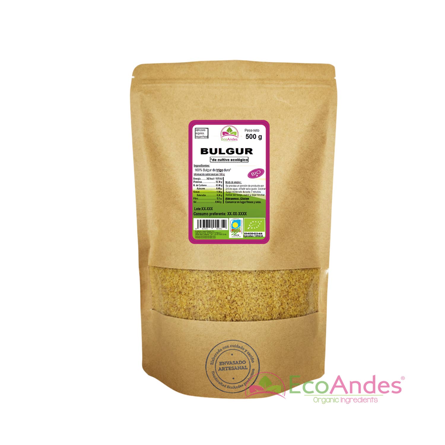 ECOANDES - Wholesale Breakfast Cereal - Whole Bulgur 500g - BIO
