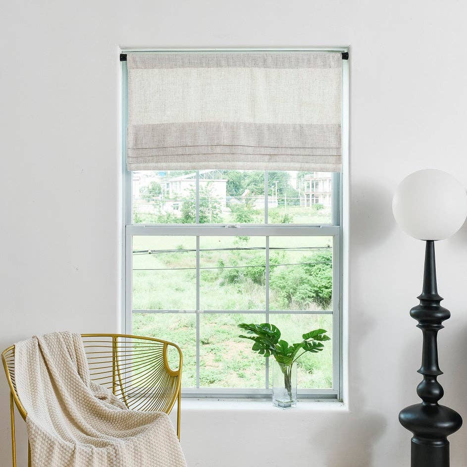 Lanting Home Decor Inc. - Wholesale Curtain - Custom Faux Roman Shades Linen Sheer Style1
