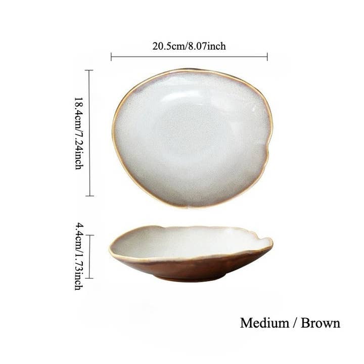 Gohobi (We cover U.S. import duties) – wholesale Dinner plate – Gohobi Vintage Kiln-Change Irregular Plate7