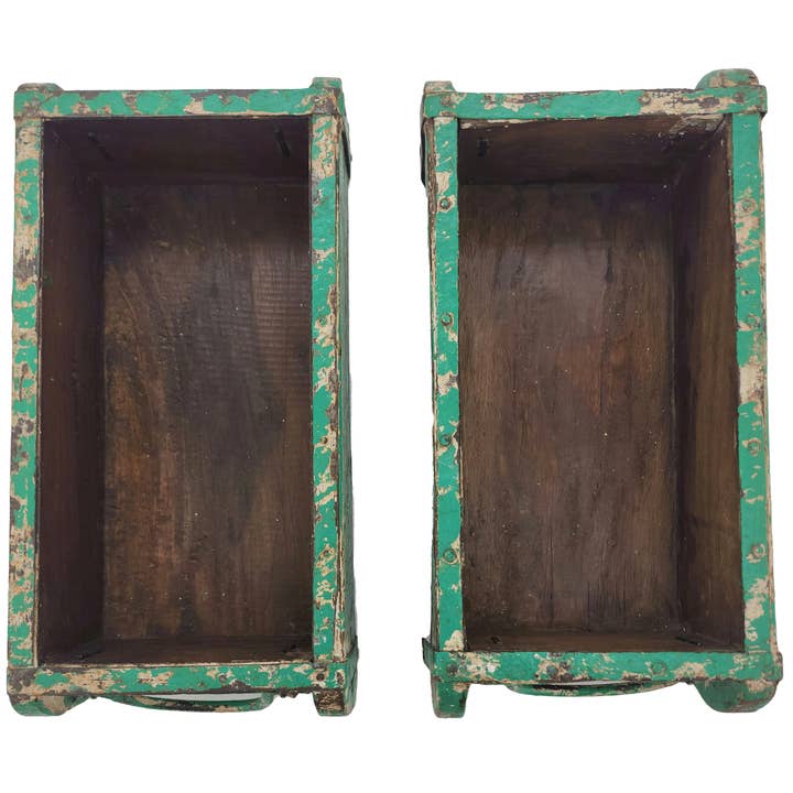 Vintage Addiction - Wholesale Planter Box - Green Vintage Brick Mould/Wooden Planter7