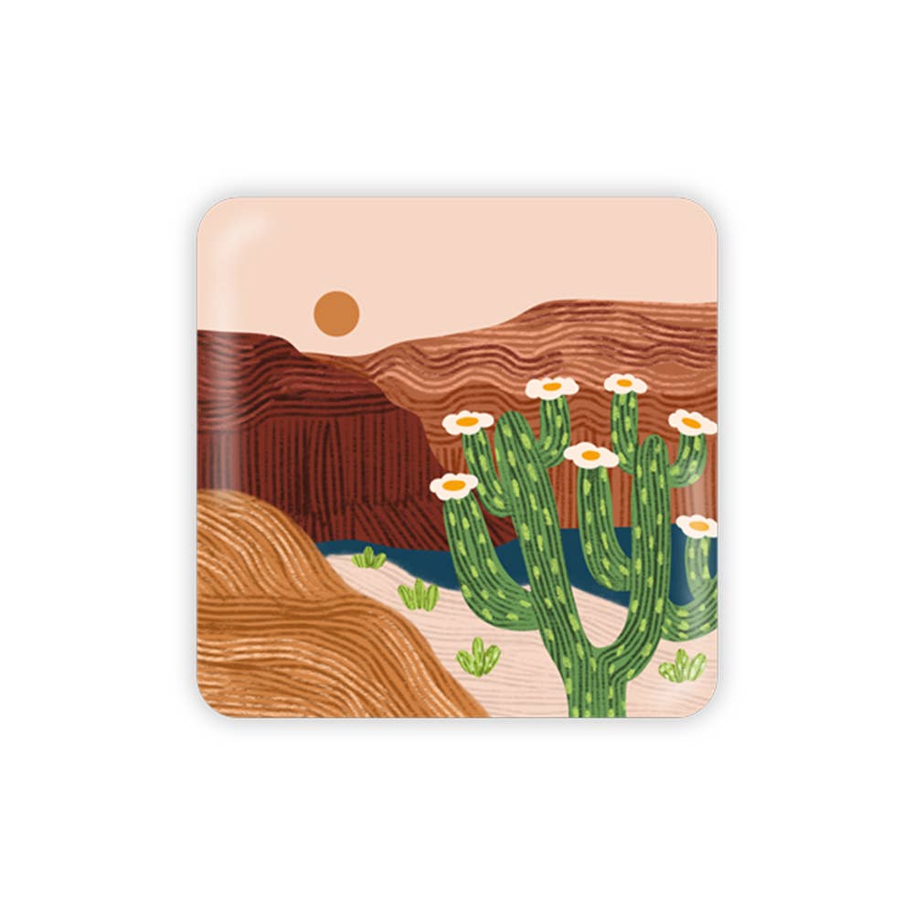 Squidly Designs - Wholesale Magnet - Cholla in the Desert Metal Magnet