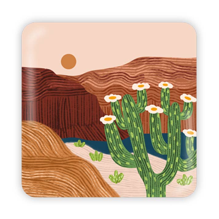 Squidly Designs - Wholesale Magnet - Cholla in the Desert Metal Magnet0