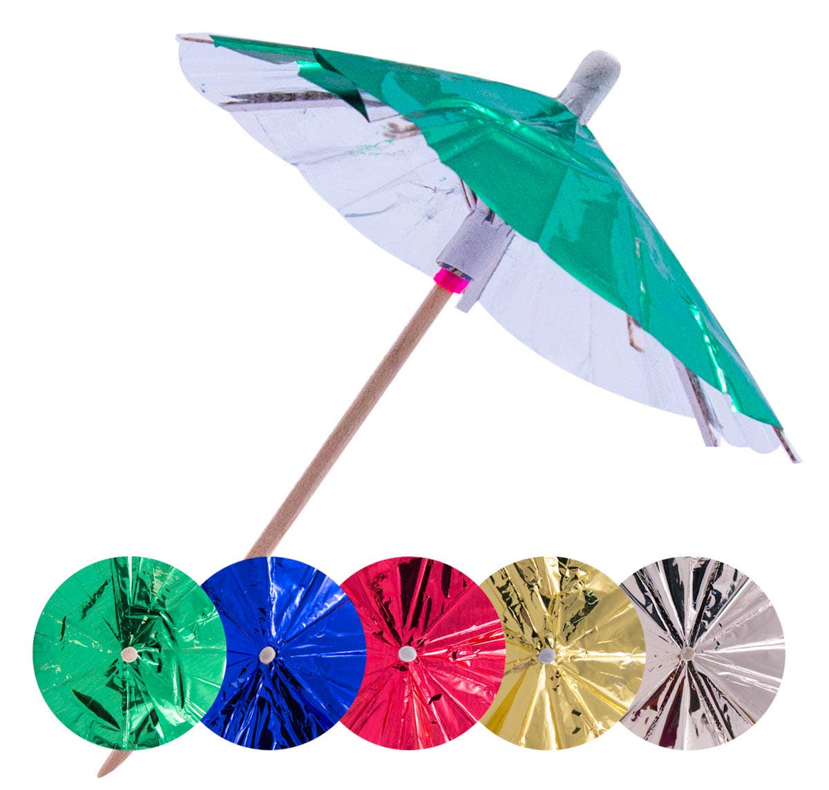 Multi Farver Parasol Party Pickers Metallic - 15 stk for engroshandel på Faire0