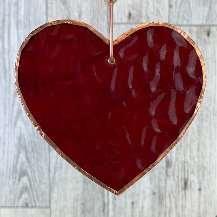 The Grandparent Gift Co. Inc. - Wholesale Ornament - When A Cardinal Sings Memorial Stained Red Glass Heart 4900